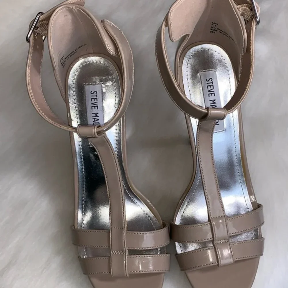 Steve Madden Patent Leather Nude Heels